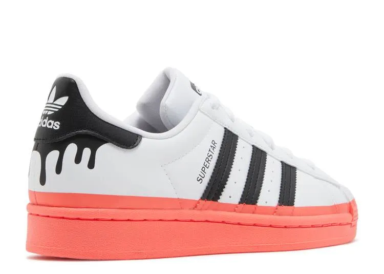 Adidas SUPERSTAR BIG KID 'PAINT DRIP - WHITE TURBO' sneakers, white