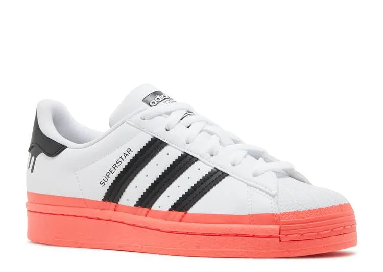 Adidas SUPERSTAR BIG KID 'PAINT DRIP - WHITE TURBO' sneakers, white